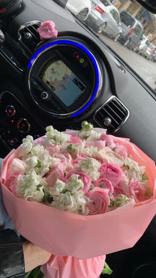 Bouquet of Pink Ranunculus and Matthiola